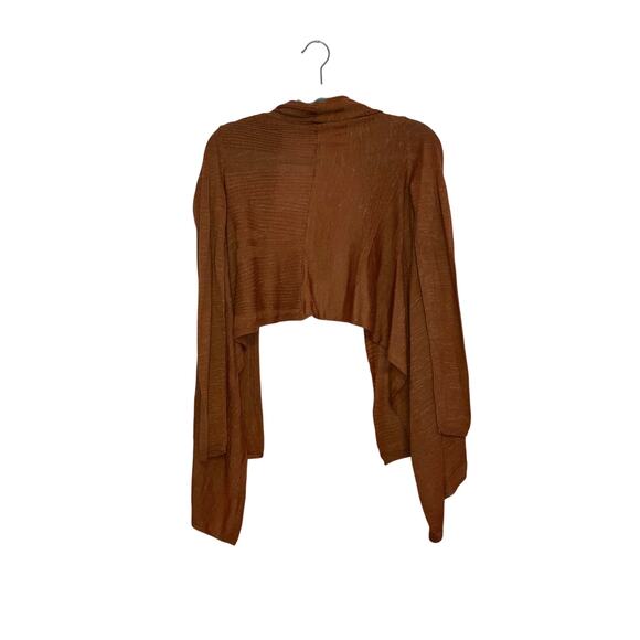 Moth Anthropologie Brand Wool Linen Blend Knit Open Cardigan Orange XS - Picture 5 of 6